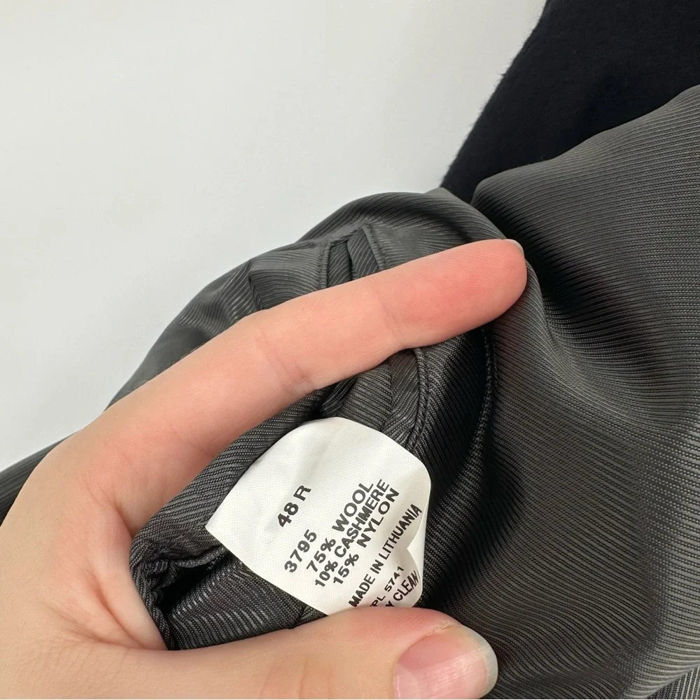 Oscar De La Renta Navy Blue Wool & Cashmere Blazer 48R